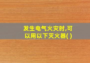 发生电气火灾时,可以用以下灭火器( )